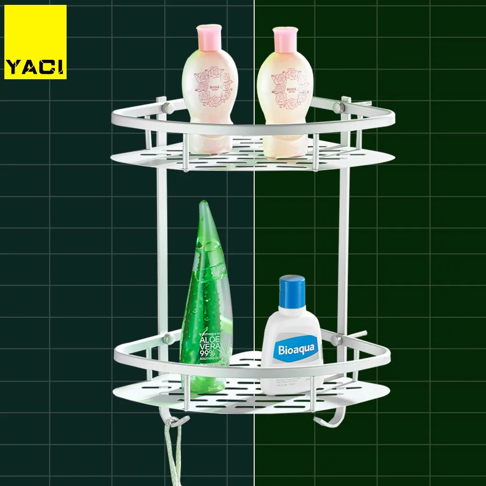 

YACI Bathroom corner shower rack 3 layer space Three Tiers Triangle Shower Basket Shampoo Soap Cosmetic Storage Shelves Rack