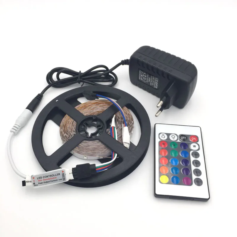 Неводостойкая Светодиодная лента RGB 3528 5 м 300 светодиодов rgb + мини контроллер с 24