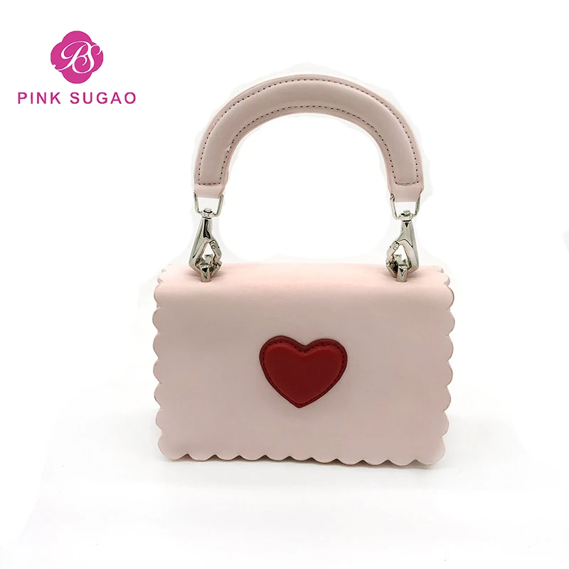

Pink sugao 2019 fashion designer handbags luxury women shoulder handbag leather mini flap bag with heart lovely crossbody bags
