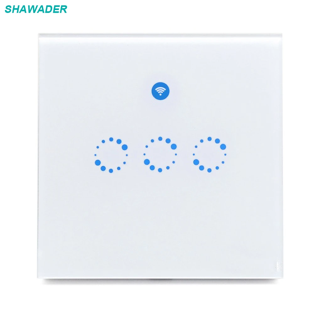 

Smart WiFi RF/APP/Touch Control Wall Lamp Switch Touch Screen with Wireless Remote Controller 3 Gang 86 Type Panel Smart Home