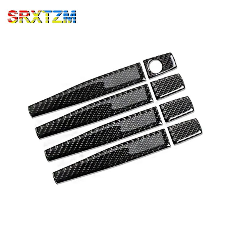 Srxtzm Carbon Fiber Exterior Door Handle Grab Cover Bezel Trim Car