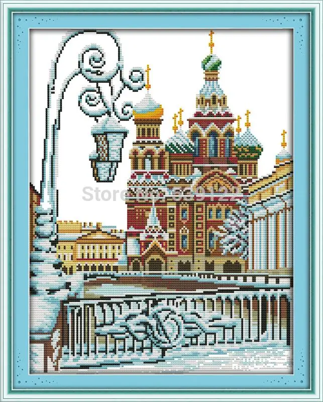 

DIY Needlework Fountain 11CT 14CT DMC Free Cross Stitch Kit Sets for Embroidery Knitting Needles Handmade Cross Stitching Crafts