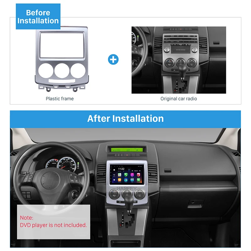 Harfey 2 Din Dash CD обшивка панель комплект автомобиля радио фасции Для 2005 2006 2004 2007-2010 Mazda 5 покрытие для стереосистемы пластина арматура рамка