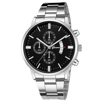 

Men's Watches Business Date Quartz Watches Stainless Steel Strap Geneva Luxury Brand Sport Analog male Wrist Watch montre homme