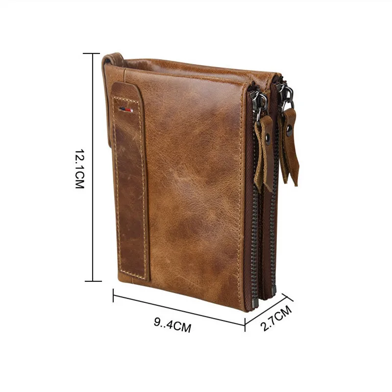 حار!! جديد خمر جلد طبيعي النساء محافظ الإناث Bifold المرأة محفظة مزدوجة سستة تصميم مع محفظة نسائية للعملات المعدنية جيوب