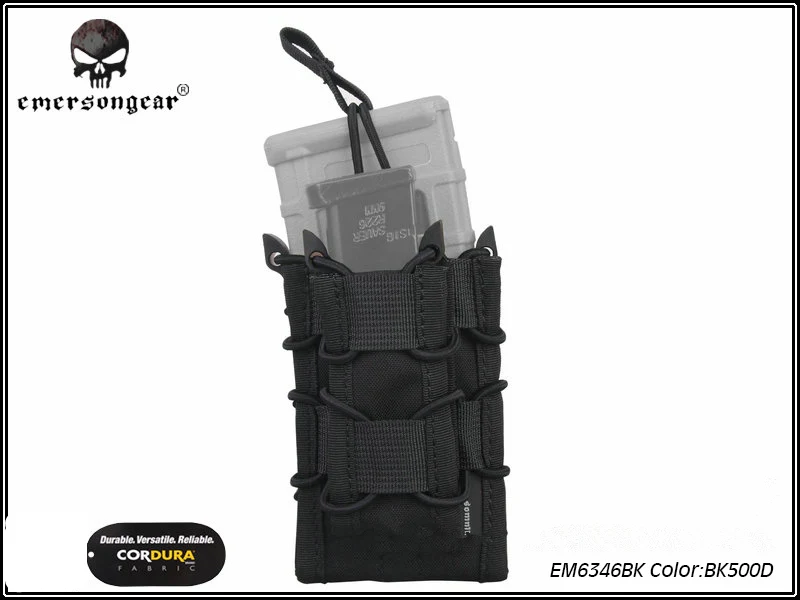 EMERSONGEAR двойной Decker Mag Чехол страйкбол Mag Чехлы Военная Emerson сумка Камуфляж MOLLE Mag держатель Койот коричневый черный - Цвет: BLACK