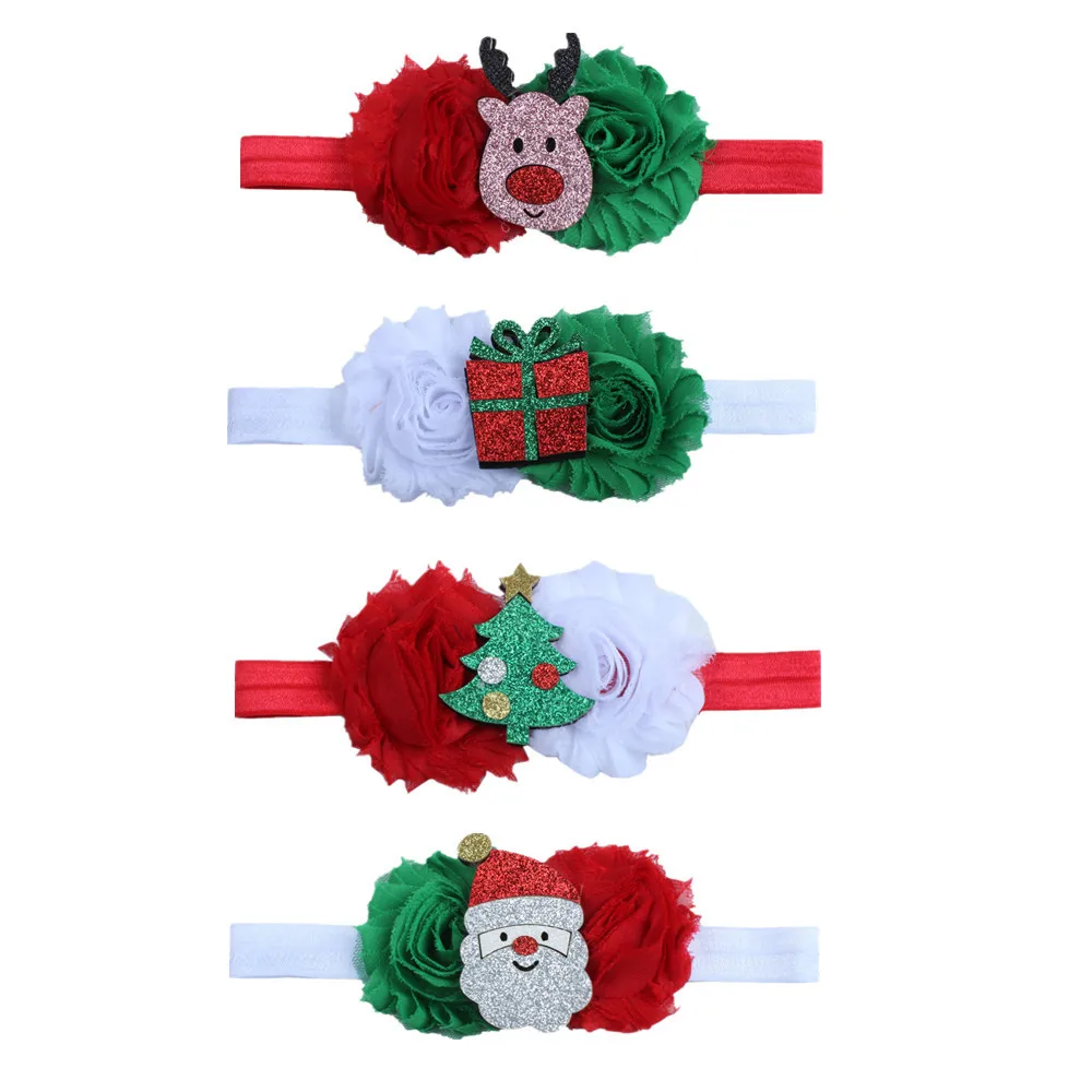 

Christmas Stretch Baby Girl Hair Accessories Headband Newborn Girls Hair Pins Clips Infant Baby Flower Hairband Photo Prop Gift