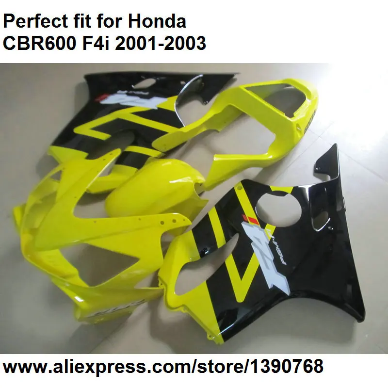 혼다 CBR 600 F4i 용 ABS 플라스틱 페어링 2001 2002 2003 라임 그린 블랙 페어링 키트 CBR600F4i 01 02 03 DZ113