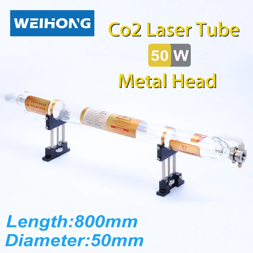 Co2 лазерная трубка металлическая головка 800 мм 50 Вт стеклянная труба для CO2 лазерная гравировка машина для резки
