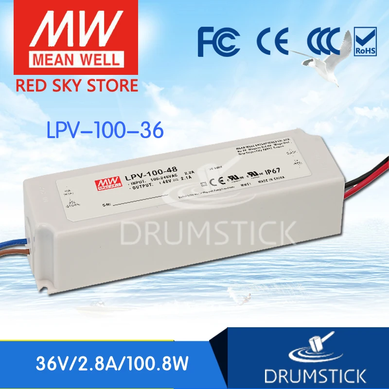 

MEAN WELL LPV-100-36 36V 2.8A meanwell LPV-100 36V 100.8W Single Output LED Switching Power Supply