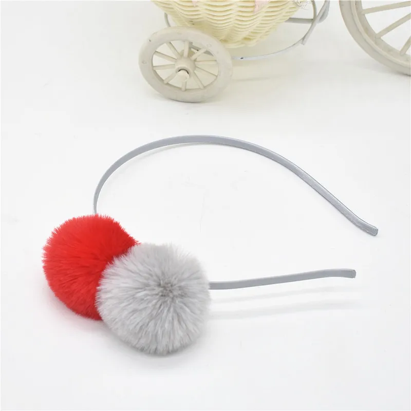 Дети шар помпон обруч для волос Hairband аксессуары девушки кошачьи уши помпонами