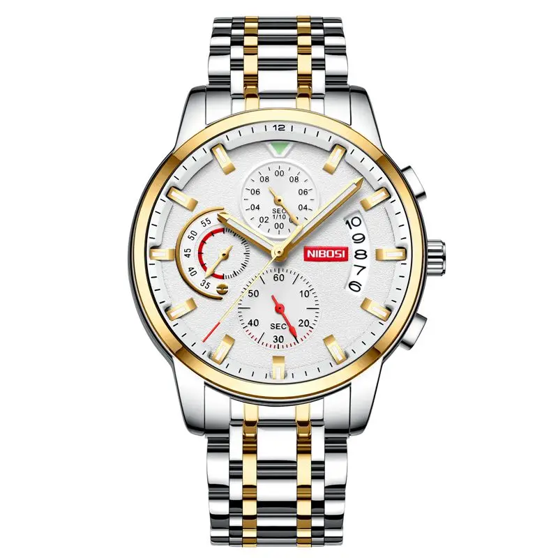 Relogio Masculino NIBOSI новые мужские часы Топ бренд класса люкс секундомер спортивные водонепроницаемые кварцевые мужские модные деловые часы - Цвет: H