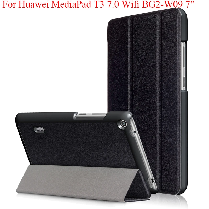 

Custer grain Ultra Slim Tri-Fold PU Leather case for Huawei MediaPad T3 7.0 BG2-W09 Smart Cover for Honor Play Pad 2 7.0 shell