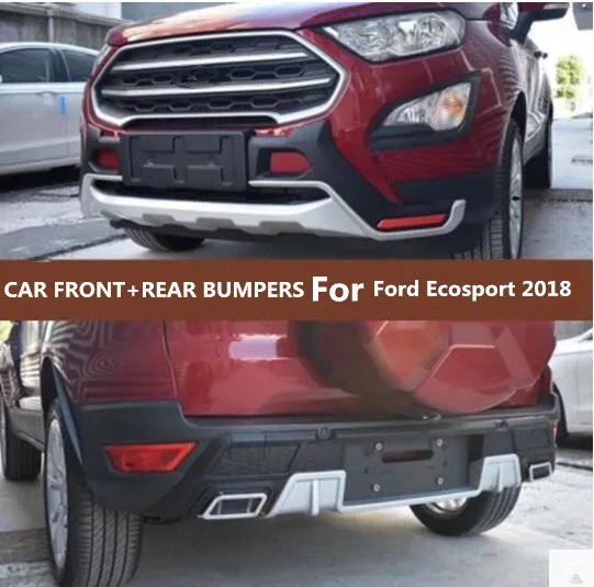 

JIOYNG ABS PAINT CHROME CAR FRONT+REAR BUMPERS PROTECTOR GUARD SKID PLATE FIT FOR Ford Ecosport 2018 ( WITH LED LAMP )