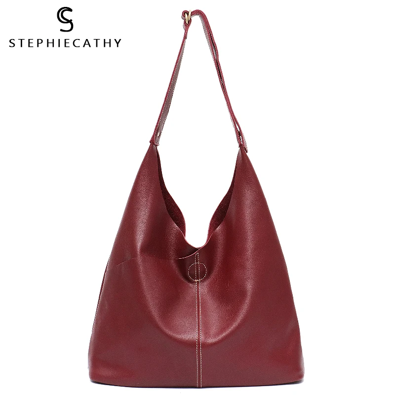 SC Real Leather Hobo bag for Women Brand Female Shoulder bags Genuine leather Tote Luxury Soft ...