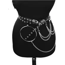 Кожаный ремень для женщин, пояс с О-образным кольцом, пояс-цепочка, БДСМ, для танцев на шесте, пастельный, готический, панк, Рейв, ремни для женщин, пояс, экзотические аксессуары