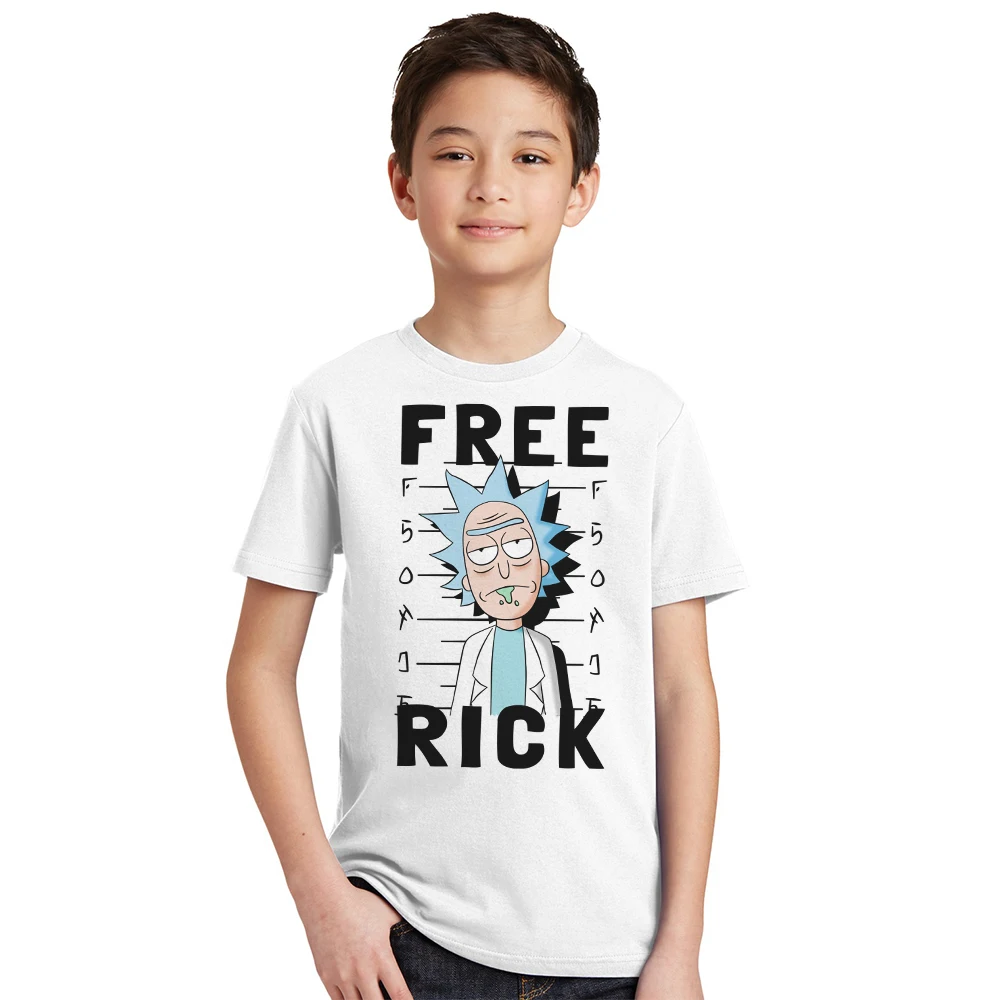 

Free Rick retro printed Children customized t-shirt short sleeve casual Boys tops hipster Rick And Morty funny cool tee for kids