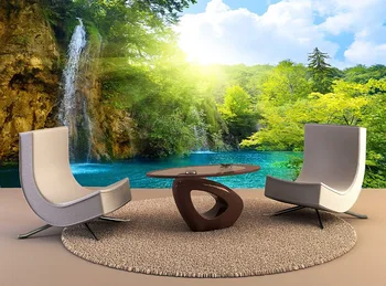 

Custom Wallpaper Murals Nature Waterfall Self Adhesive Vinyl Wall Sticker Wall Paper Art Wall Painting Living Room