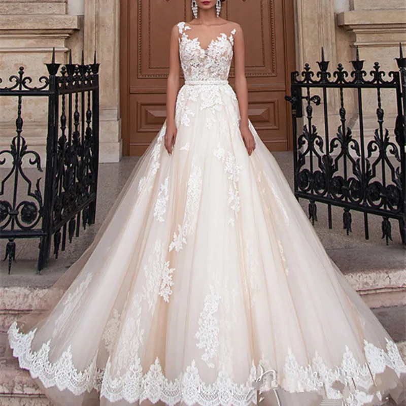 Exquisite Wedding Dress 2019 Hight Quality Lace Romantic Bridal Gown