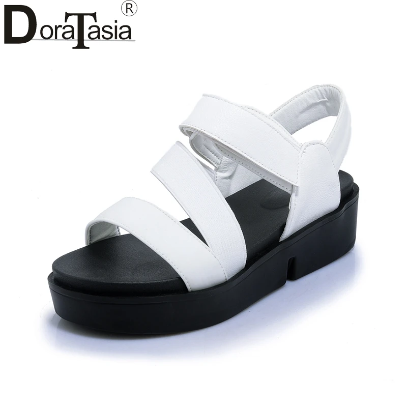 

DoraTasia Summer Plus Size 30-44 Sweet Ankle Strap Sandals Thick Platform Shoes Woman Open Toe Beach Women Shoes