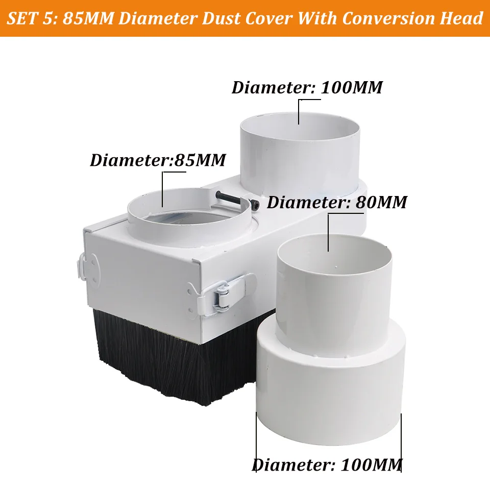 Daedalus CNC Пылезащитная щетка пылесос 65 мм-105 мм с конверсионной головкой 80 мм для деревообрабатывающего токарного станка с ЧПУ лазерный Mahchine - Цвет: 85mm