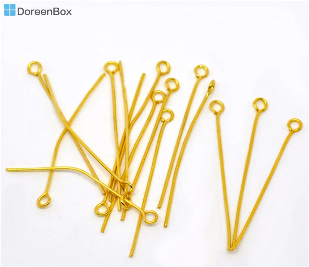 

Doreen Box Lovely 500 PCs Gold color Eye Pins Findings 0.7x38mm(21 gauge) (B03557)
