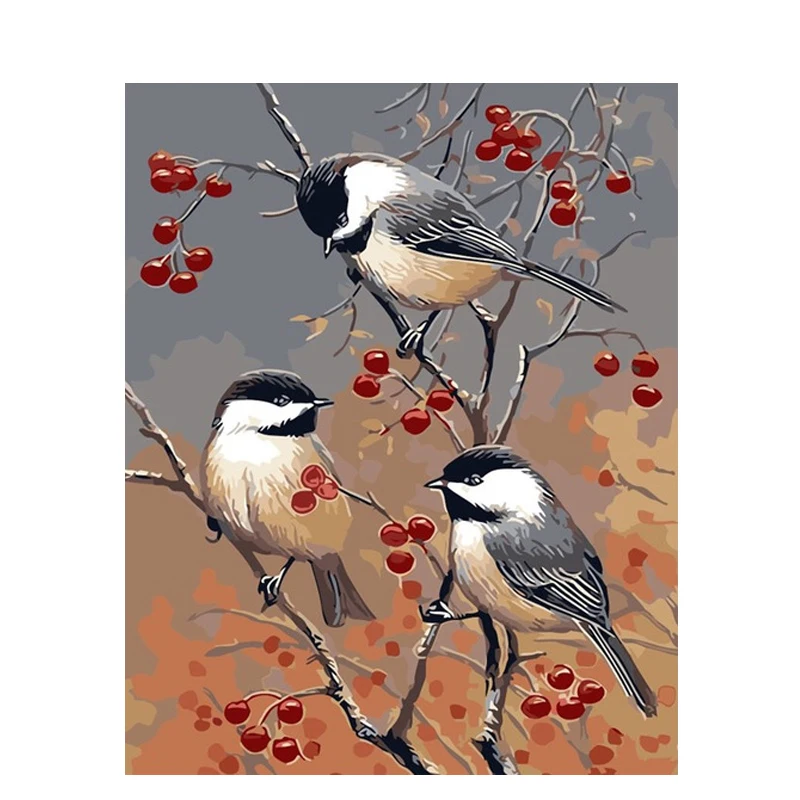 

Birds On Flowers Oil Paint Painting By Numbers Diy Picture Drawing Coloring On Canvas Painting By Hand Wall Paint By Number