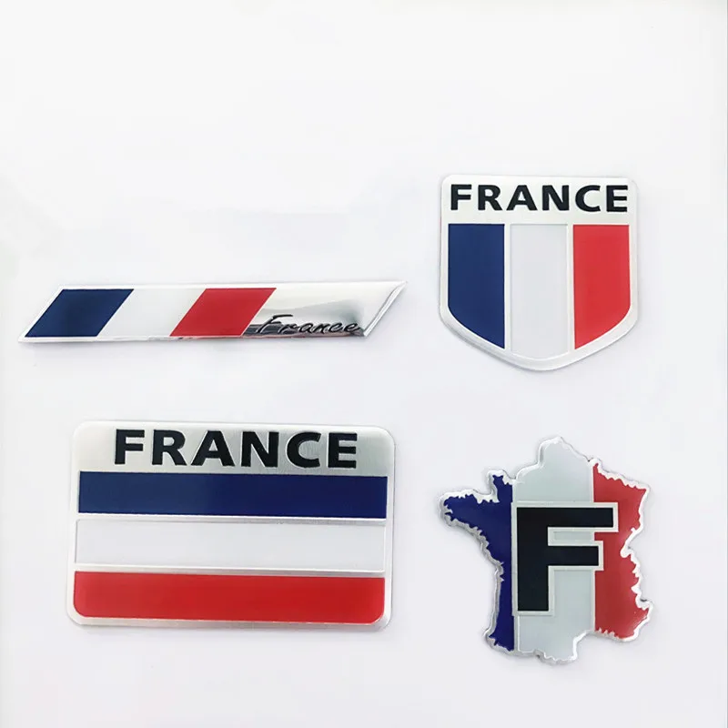 

2 pc France Flag Car Styling Aluminum Emblem Badge Sticker Auto Decal for Peugeot 206 208 307 407 508 2008 3008 Citroen C3 C4 C5