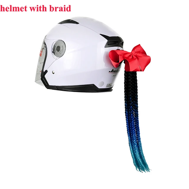 Women Motorcycle Helmet Handmade Braids Hair Crochet Braids Motocross