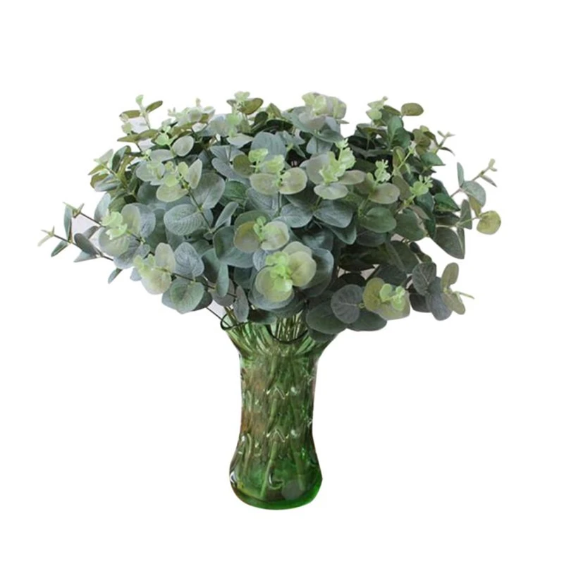 2018 New  Artificial Fake Leaf Eucalyptus Leave Simulation Leaves Wedding Party Home Office Decor04
