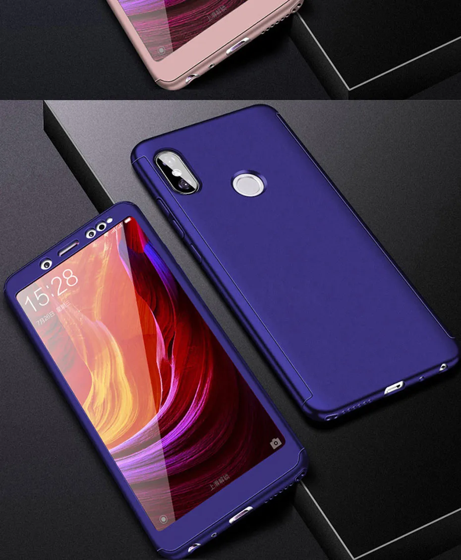 Роскошный 360 полный защитный чехол для телефона Xiaomi Pocophone F1 6 6X для Redmi 4A 4X5 5A Note 4 Pro 4X Note 5A чехол со стеклом