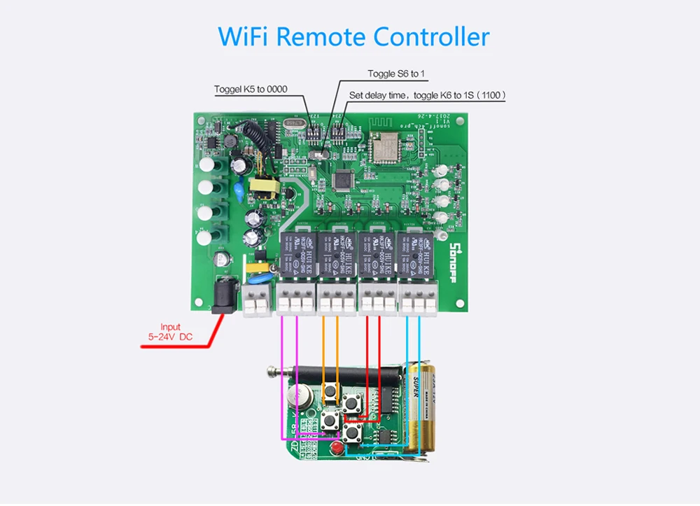 SONOFF 4CH Pro R2 беспроводной многоканальный wifi переключатель для умного дома модуль автоматизации управления Лер 433 МГц пульт дистанционного управления