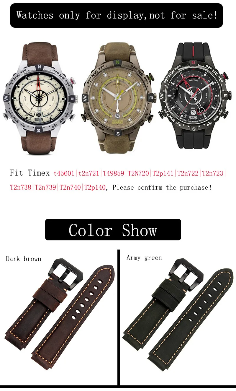 UYOUNG ремешок для часов Timex T49859 | T2N720 | T2p141 | T2n722 | 723 | 738 | 739 качественный ремешок из натуральной кожи