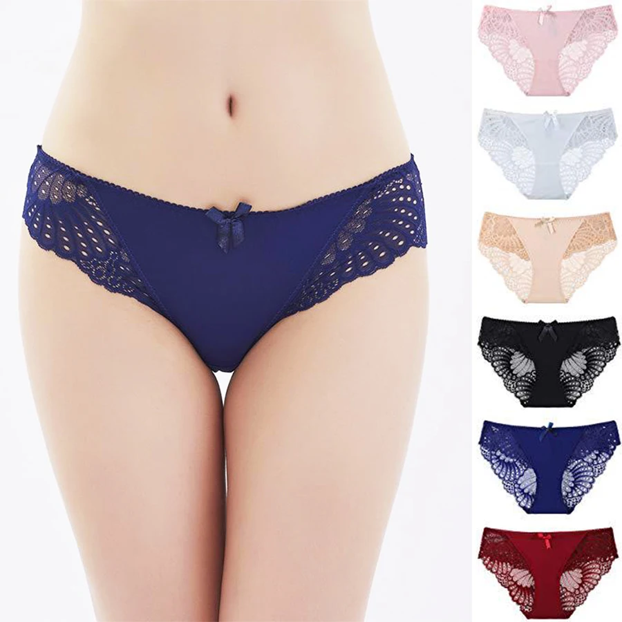 

iMucci Sexy Plus Size Women Lace Underwear Low Waist Panties G String Briefs for Female Cozy Hipster Underpant Intimates