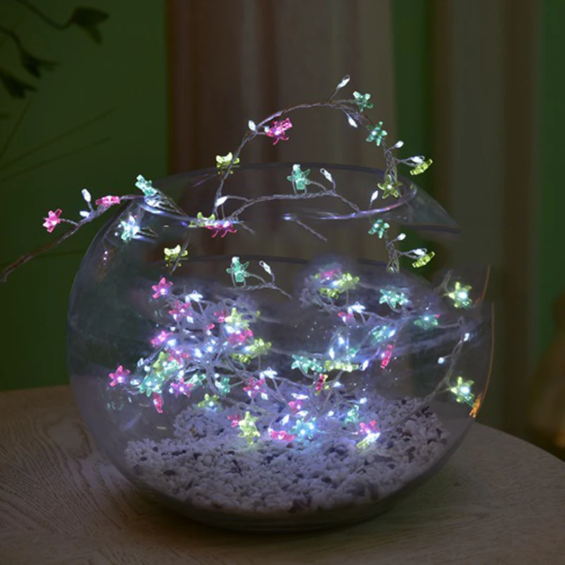 

New Outdoor 35 Led star Copper Wire Waterproof Light String Christmas Decoration Lanterns Battery Box String Lights