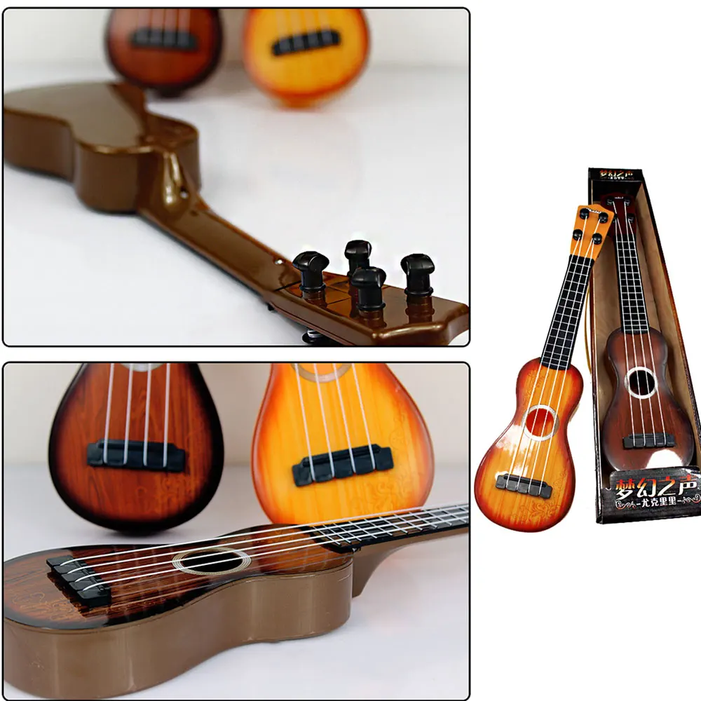 Гавайские гитары укулеле ABS для начинающих детей 38*10 см цвет случайный пластиковый подарок на год Музыкальные инструменты маленькая гитара игрушка развлечение