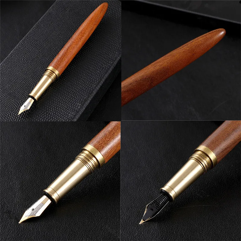Роскошные деревянные чернила с перьевой ручкой перьевая ручка 0,7 мм caneta tinteiro офиса с ручкой сумка Высокое качество Stylo Плюм Пенна stilografica 03839