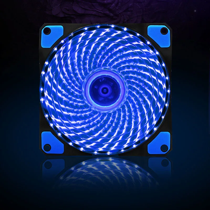 120mm PC Computer 16dB Ultra Silent 33LEDs Case Fan Heatsink Cooler Cooling w/ Anti-Vibration 12CM Fan 12VDC 3P IDE 4pin cooling fan