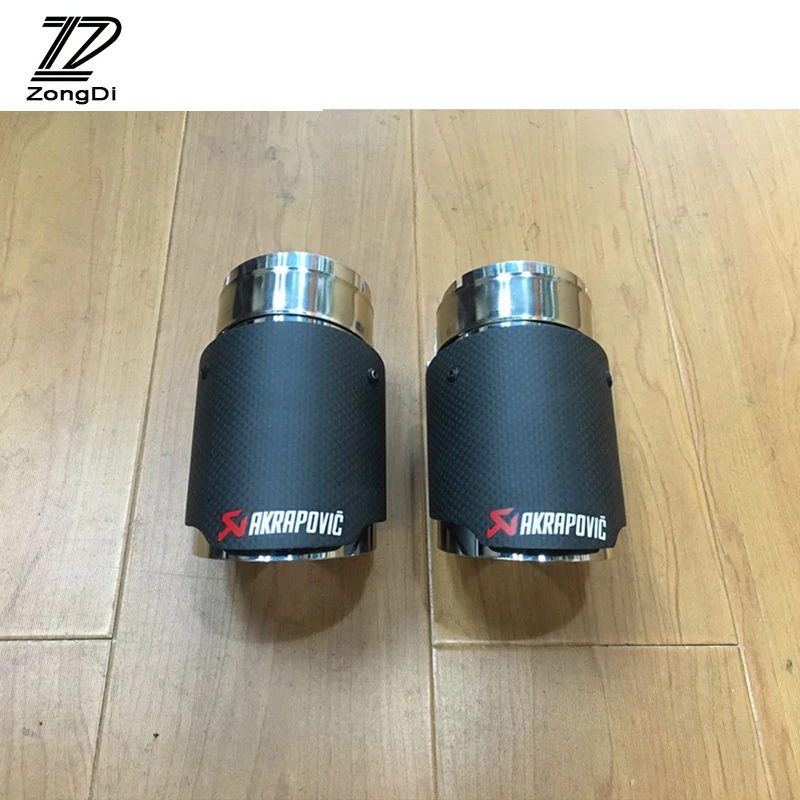 

ZD For VW Polo Volkswagen Jetta MK6 1.4T Tiguan 2016 2017 Carbon Fiber Akrapovic Car Exhaust Tip Muffler Pipe Cover Accessories