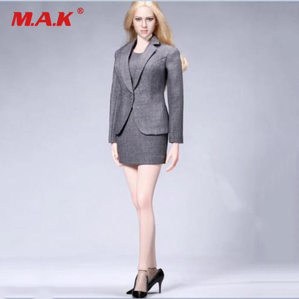 

1:6 Scale ACPLAY ATX029 Office Gril Female Suit set &OL Dress Set Gray Color for 12 inches PH action firgure body