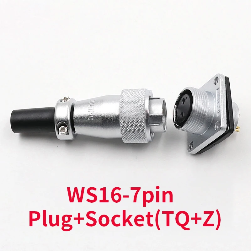 

1set 7 pin Waterproof WS16 Connector Male + Female High Voltage Connectors Plug Socket Industrial Power Aviation Connector Plug