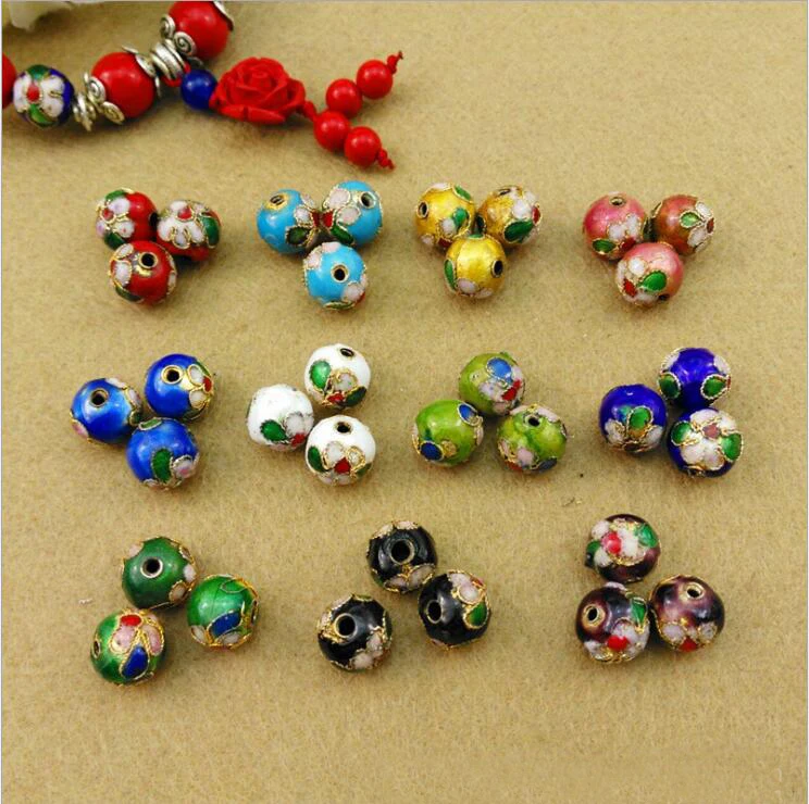 8mm Cloisonne Round Bead Diy Craft Loose Beads Jewelry Accessories