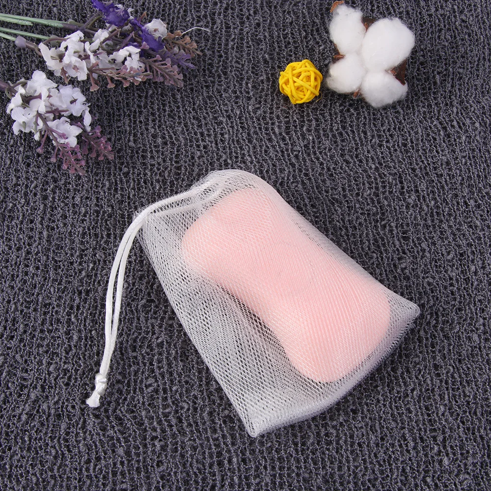 

5/10pcs Soap Saver Bag Skin Clean Tool Soap Mesh 12 x 9cm Soap Foaming Net Bubble Mesh Bag Soap Bag