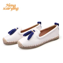 Роскошная брендовая Новинка года; сезон весна; Модные женские дизайнерские туфли на плоской подошве с бахромой; повседневные удобные балетки на низком каблуке с бахромой; женские туфли-лодочки на плоской подошве