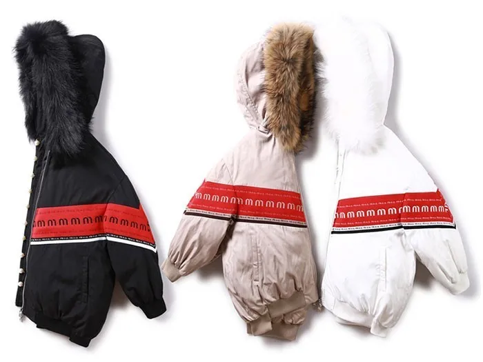 ZURICHOUSE Brand Women's Down Jacket Winter Real Raccoon Fur Collar White Duck Down Coats Lady Pearls Design Warm Parka Outwear