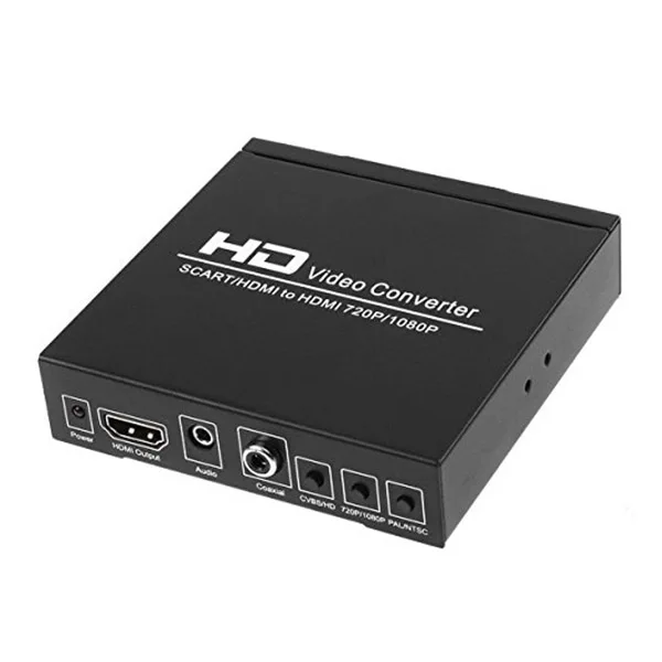 HOT-SCART к HDMI конвертер видео аудио адаптер коробка с SCART/HD переключатель, PAL/NTSC видео скейлер, 1080 P/720 P Поддержка HDMI подключения - Цвет: Black