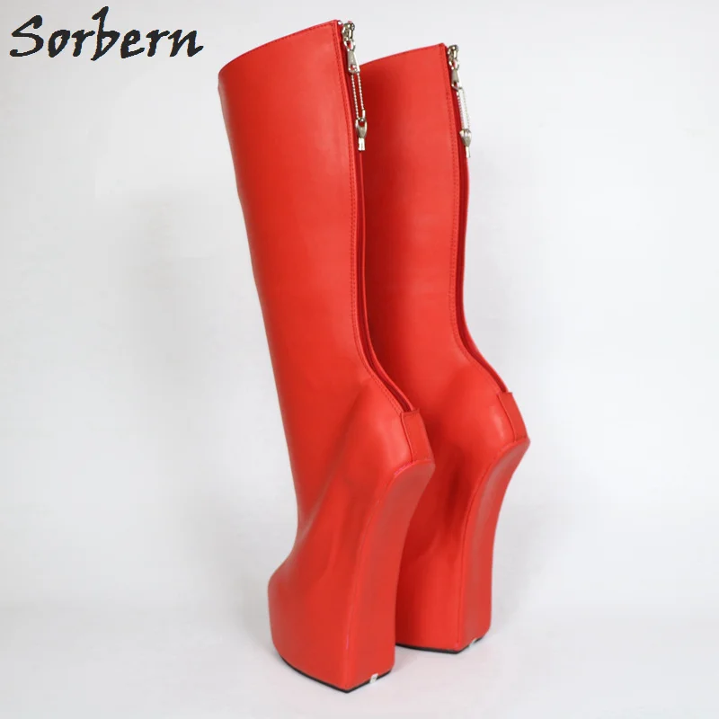 red goth boots