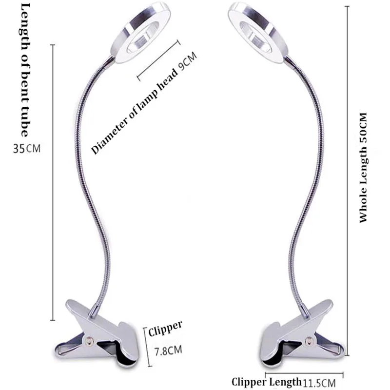 LED Desk Lamp USB Light 360 Degree Supper Soft Metal Horse Tattoo &amp Permanent Makeup Brighting Equipment Accessories | Красота и