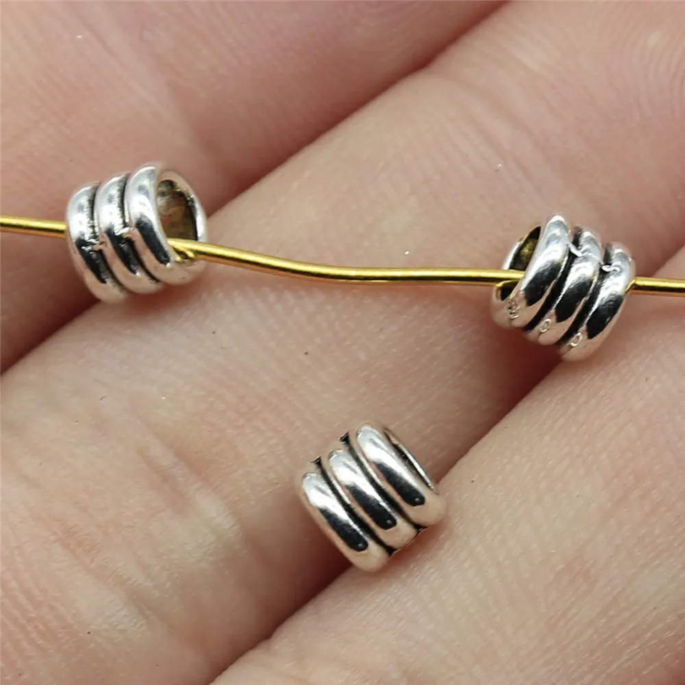 

WYSIWYG 40pcs 6x6x5mm Spacer Beads Charm Pendants Jewelry Making DIY Antique Silver Spacer Beads Pendants Charm Spacer Beads