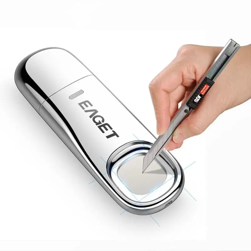 Usb-накопитель EAGET FU60 FU5 32 ГБ/64 ГБ, зашифрованный отпечаток пальца, USB флеш-накопитель, высокая скорость, интеллектуальная безопасность, USB 3,0, флешка, металлический u-диск